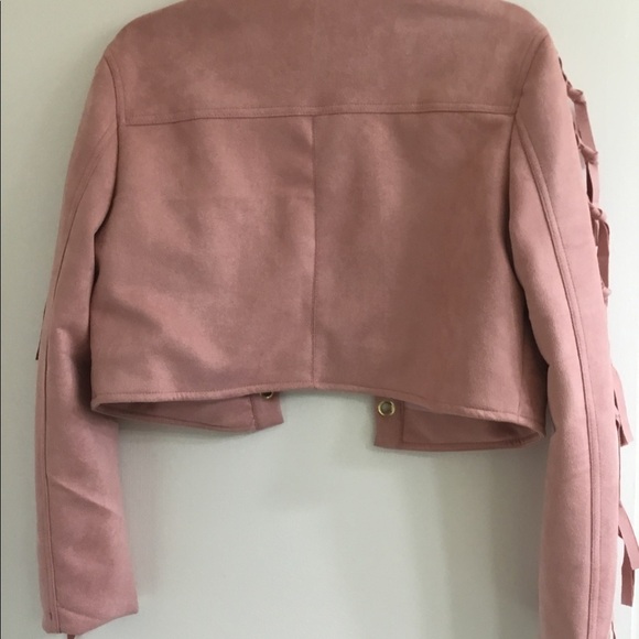 Faux suede cropped jacket - Picture 2 of 6